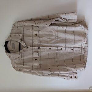 Everlane Light Tan Checkered Button-Down Shirt